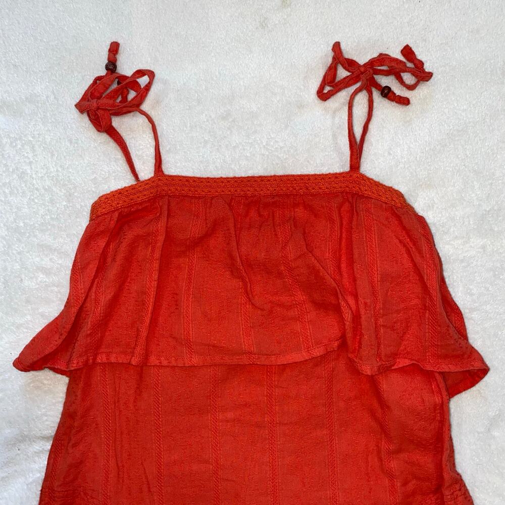 Roxy 100% Cotton Dress, Pockets, Size Small, Tie Up Straps - Picture 5 of 15